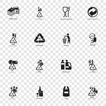 Recycles icon set, simple style Stock Illustration