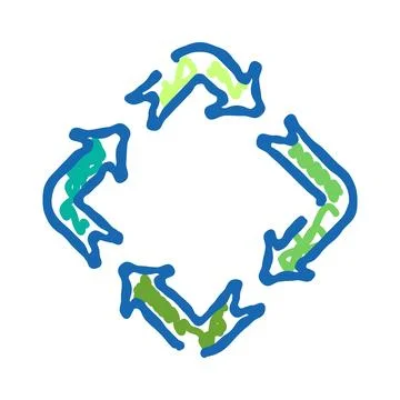 Recycling arrows forming circular continuous process loop Illustrazione stock