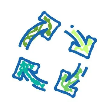 Recycling arrows forming a circular continuous loop Stock Illustration