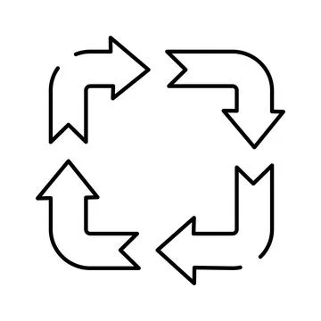 Recycling arrows forming a continuous process loop Stockillustratie