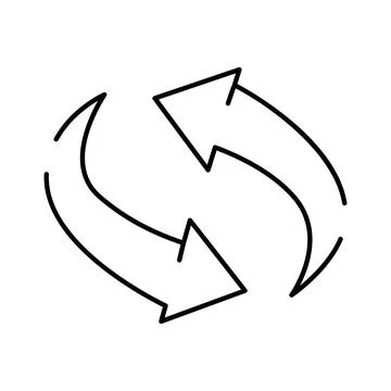 Recycling arrows forming a continuous refresh and update icon Stock Illustration