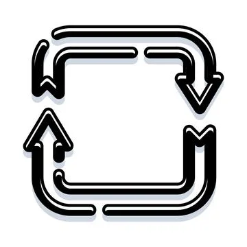Recycling arrows forming square cycle icon Stock Illustration