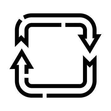 Recycling arrows forming a square refresh icon Stock Illustration