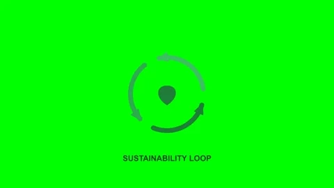 Recycling Arrows Loop Animated Energy and Sustainability Motion Graphic Stock Footage 341323335
