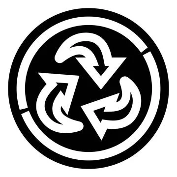 Recycling arrows symbol creating circular economy concept 스톡 일러스트