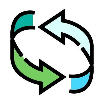 Recycling arrows turning in a continuous loop 库存插图