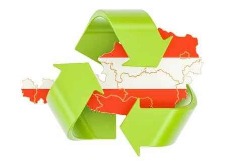 Recycling in Austria concept, 3D rendering Stock Illustration