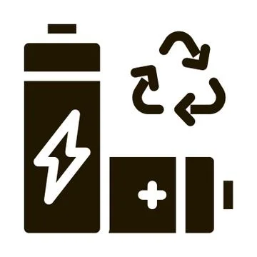Recycling Battery Icon Vector Glyph Illustration Stock Illustration