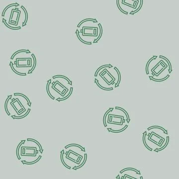 Recycling battery line seamless pattern Stock Illustration