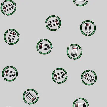 Recycling battery vector seamless pattern Illustrazione stock