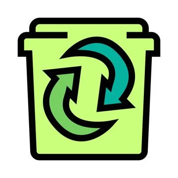 Recycling bin concept with environmental arrows icon Stock Illustration