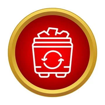 Recycling bin filled with waste icon design Stock Illustration
