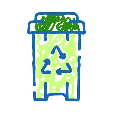 Recycling bin full of compostable organic waste Stock Illustration
