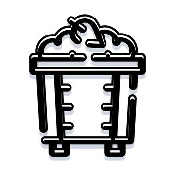Recycling bin full of waste management items Stock Illustration