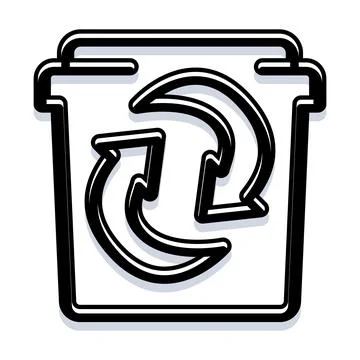 Recycling bin icon with arrows for environmental sustainability Stock Illustration