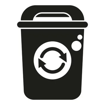 Recycling bin icon displaying circular arrows concept Stock Illustration