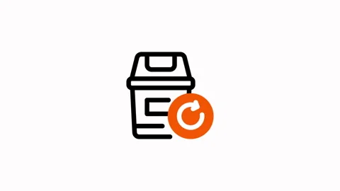 Recycling Bin Icon with Refresh Symbol. Stock Footage 325384975