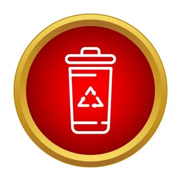 Recycling bin icon representing waste management and sustainability Stock Illustration