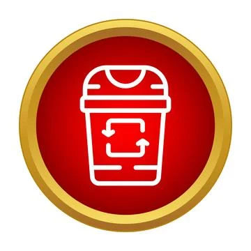 Recycling bin icon representing waste sorting Stock Illustration