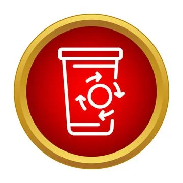 Recycling bin icon representing waste management and sustainability Stock Illustration