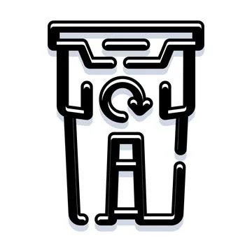 Recycling bin icon representing waste management and sustainability Stock Illustration