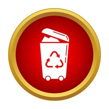 Recycling bin icon representing waste management solution Stock Illustration