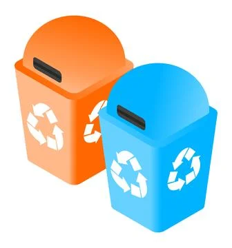 Recycling bin of isometric style Stock Illustration