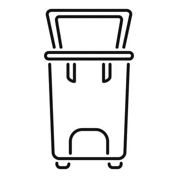 Recycling bin line art drawing icon Stock Illustration