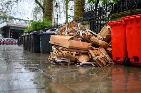 Recycling Bin Overflow Stock Photos