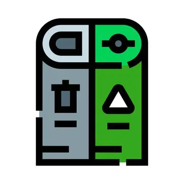 Recycling bin separating trash for environmental sustainability Stock Illustration