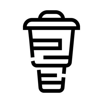Recycling bin trash can delete outline icon Stock Illustration