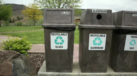 Recycling Bins Stock Footage