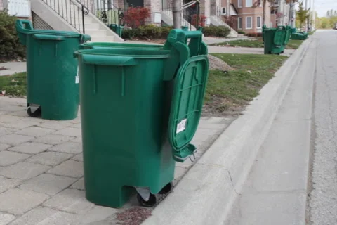 Recycling bins. Stock Footage