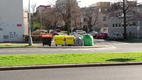 Recycling bins Video stock 151658483