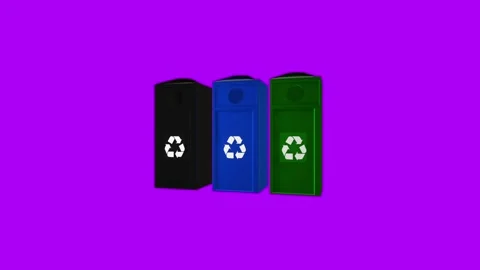 Recycling Bins Stock Footage 303340425
