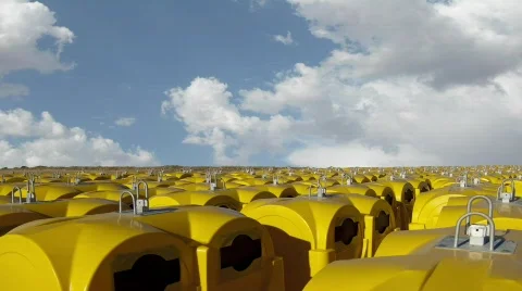 Recycling bins, landscape Stock Footage 877697