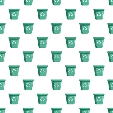 Recycling bins pattern creating a sustainable ecological background 스톡 일러스트