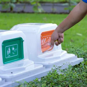 Recycling bins. Foto stock