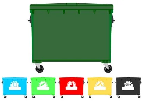 Recycling bins set Stock Illustration