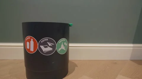 Recycling Bins for Waste Separation Stock Footage 327082468