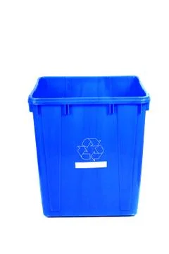 Recycling blue bin Stock Photos