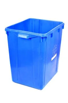 Recycling blue bin Stock Photos