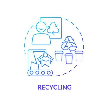 Recycling blue gradient concept icon Illustrazione stock