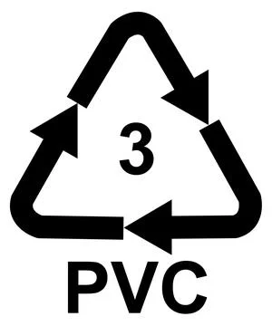 Recycling code 3 PVC - Polyvinyl chloride, black vector symbol Иллюстрация
