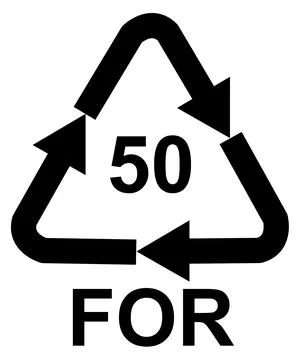 Recycling code 50 FOR - Wood, black vector symbol Иллюстрация