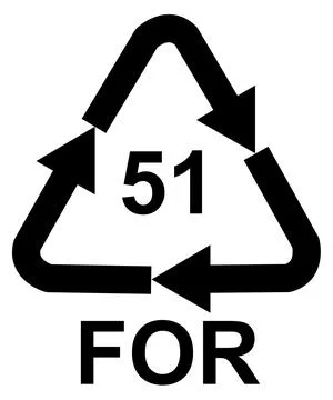 Recycling code 51 FOR - Cork, black vector symbol Иллюстрация