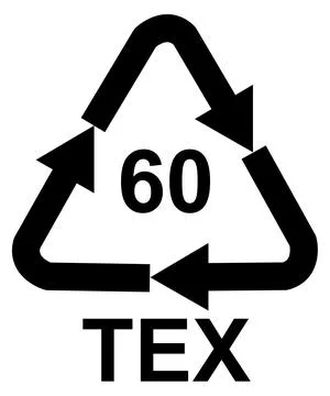 Recycling code 60 TEX - Cotton, black vector symbol Иллюстрация