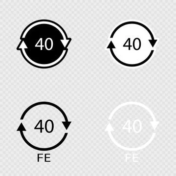 Recycling Code FE 40 Set. Wrapping Plastic. Stock Illustration