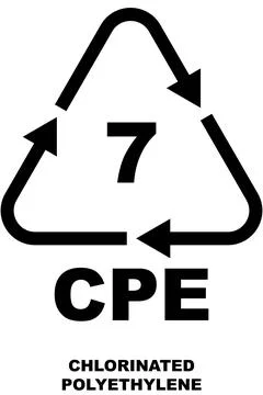 Recycling code icon, CPE. Plastic recycling symbol type 7 with the letters. Stock Illustration