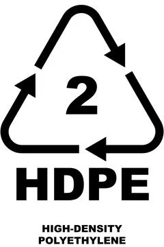 Recycling code icon, HDPE symbol with number 2. Stock Illustration